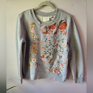 🏵️🌺🌼Maeve by Anthropologie Floral Embroidered Sweatshirt Med